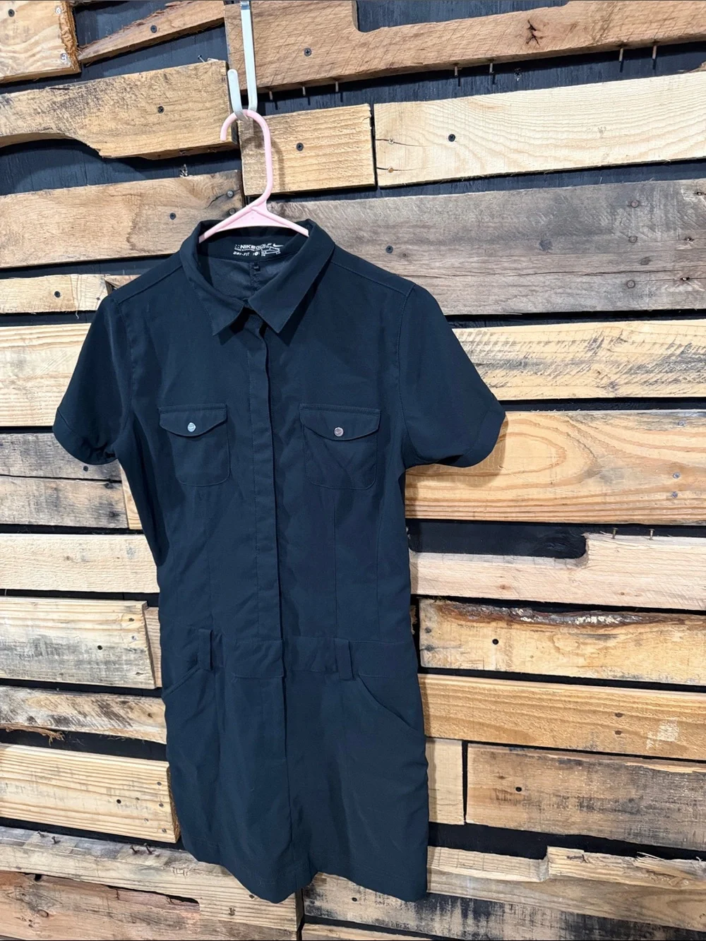 Nike Golf Dri-fit Black Athletic Polo Dress Size 6 Pockets
